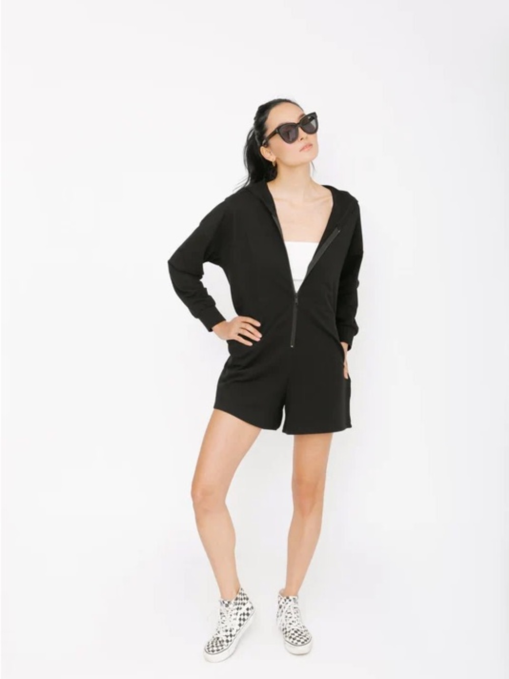 Smash + Tess Maybe Malibu Romper Zipper Black